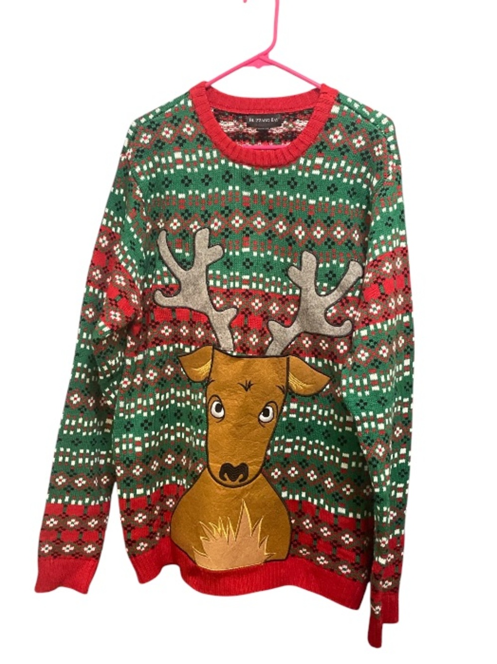 Blizzard Bay Men's Crewneck Holiday Reindeer Sweater - bottle holder sweater ❤️
